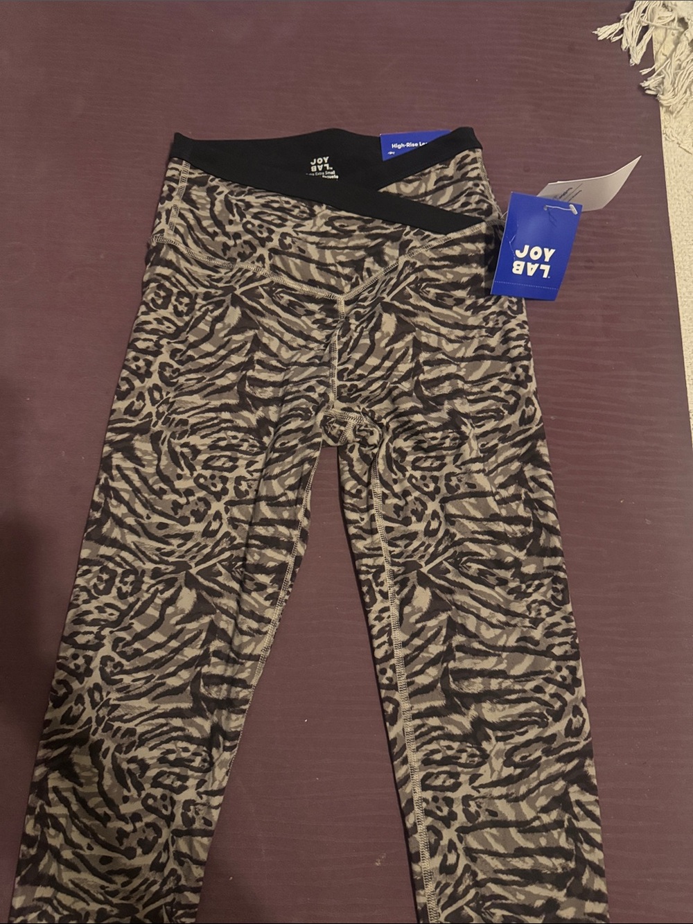 JoyLab Olive Green and Black Animal Print Leggings